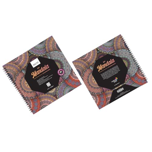Image of Brustro DIY Mandala Colouring Book 9 inchx9 inch (Inches), 160 GSM, 25 Perforated Sheets | Ideal for Stress Relief & Mindfulness Art Book for Adults & Kids,Drawing,Mixed Media,Pens,Markers