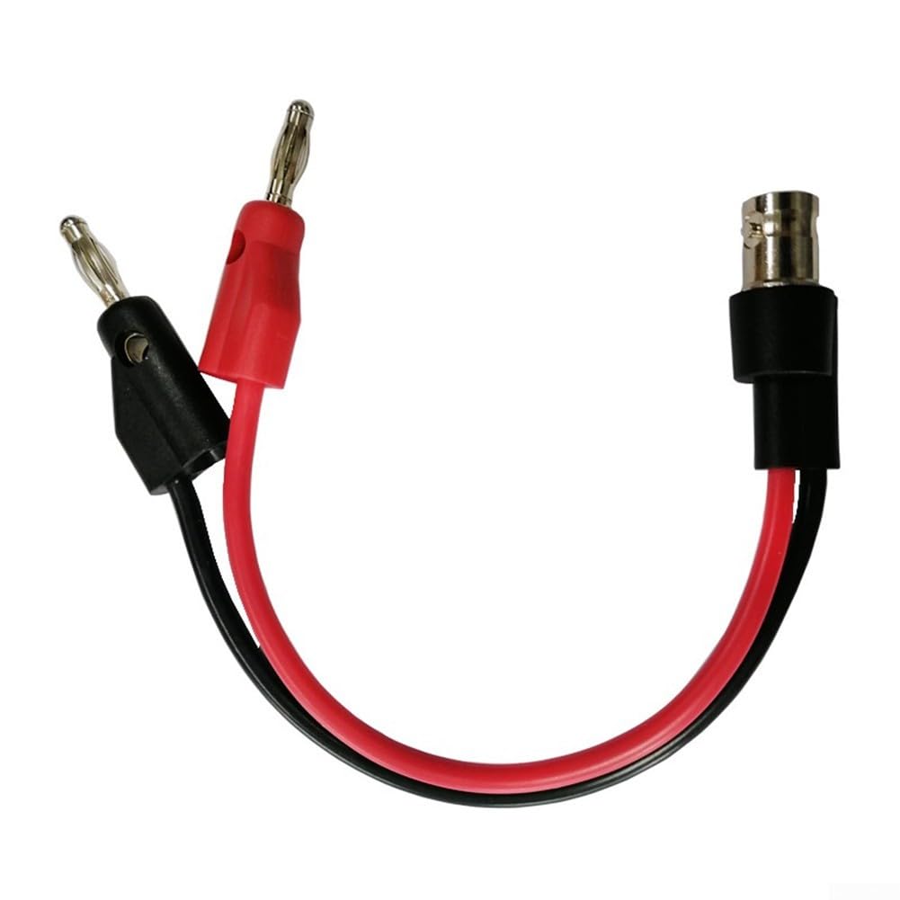 Multimeter Test Leads, BNC Female to Multi-Stacking Banana Connectors – 5A Current Rated, 30VAC/60VDC Safe, 135mm PVC Cable for Oscilloscope & Video Monitor Use