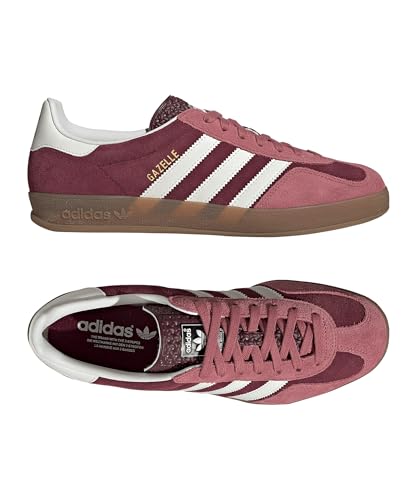 Image of adidas Gazelle Indoor Men's Shoes, Maroon /Cloud White /Preloved Crimson, Size 9.5