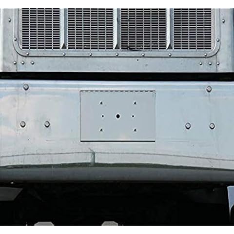 RoadWorks | Stainless Steel Hinged Tow Pin Cover with Holes for License Plate for Peterbilt 379 | 30171 Cover