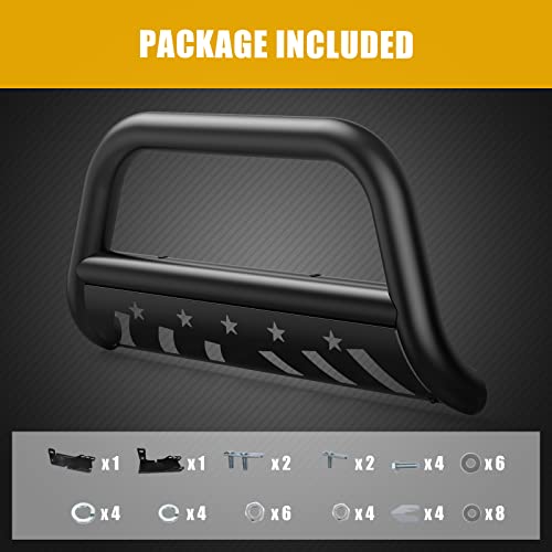 Cheinauto Bull Bar Front Grille Brush Push Bumper Guard With Skid Plate Compatible For 2007-2018 Silverado 1500 #TOP5
