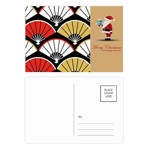Cartes postales pliantes Père Noël rouge noir doré lot de 20