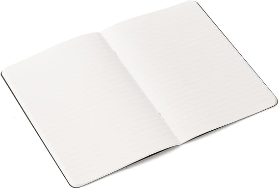 Fabriano EcoQua Original 5.8 x 8.3 (A5) Saddle-Stitch Bound Notebook, 40 Lined Sheets, Grey