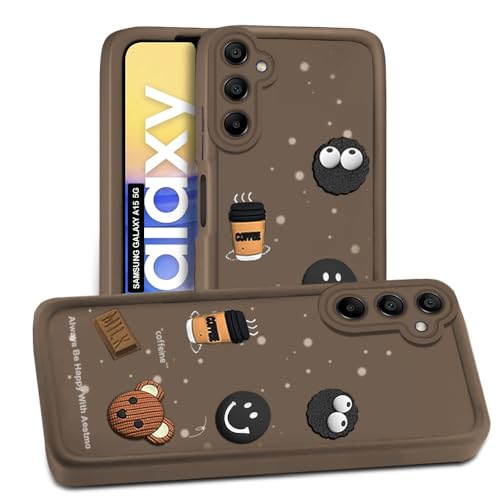 Image of AESTMO Back Case Cover for Samsung Galaxy A15 5G Cover | Cute Fun Cartoon 3D Ball | Coffee Silicone Case | Full Body Protection | Camera Protection Back Cover for Samsung Galaxy A15 5G (Brown)