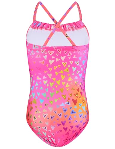 TENVDA Girls Swimsuit Summer Beach Sport Halter Bathing Suits One Piece Swimwear for 2-12 Years Old Kids2