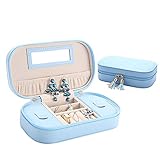 Boîte de rangement de bijoux pour bagues, colliers, boucles d'oreilles, clous d'oreilles et autres petits bijoux. Elle protégera vos bijoux à l'intérieur contre la poussière, les traces de doigts, les rayures, les dommages et le vol. (Veuillez noter que les bijoux et accessoires ne sont pas inclus)