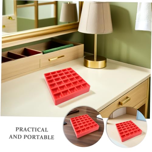 Caja organizadora para monedas de plástico color rojo miniatura 6