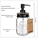 Amolliar Mason Jar Liquid Soap Dispenser -Rustproof Stainless Steel Replacement - Farmhouse Decor for Kitchen/Bathroom,Liquid Soap Pumps for Hand Soap,Dish Soap,Lotions/Black-2 Pack