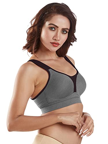 Image of SONARI Supremo Womens Sports Bra | Moulded, Wire Free, Comfortable Cotton Bra | Full Coverage,Breathable Fabric | Adjustable Straps Hook & Eye Closure for Active and Everyday useage