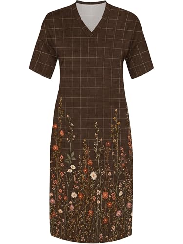 Image of PinkPatty Women's Oversize V Neck Short Sleeve Maxi Dress with Pockets
