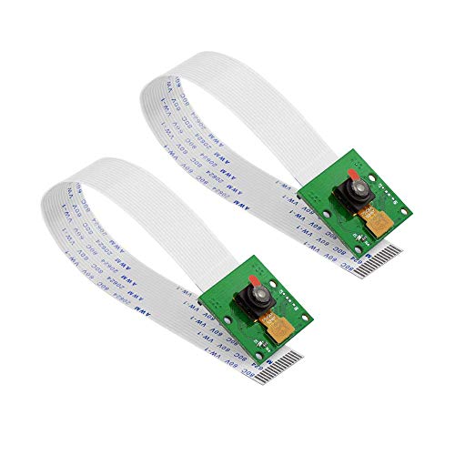 E&O Raspberry Pi Camera Module 5 Megapixel 1080p OV5647 Sensor Mini Webcam for Raspberry Pi Model A/B/B+, RPi 2B Pi 3B 3B+ and Pi 4B (2 Pack)