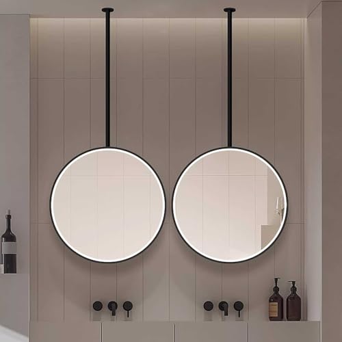 Miroir flottant de salle de bain avec LED et fixation plafond de luxe - 8