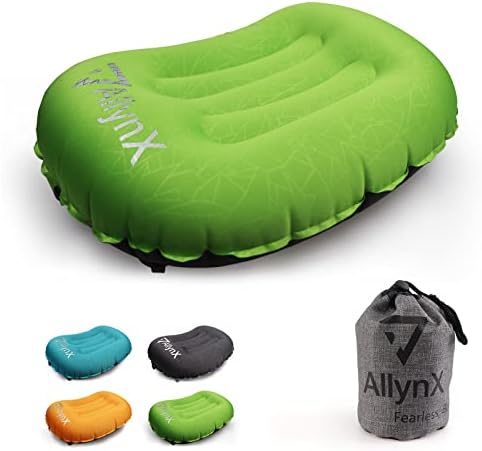 AllynX Camping Pillows for Backpacking, Compact, Comfortable Pillow for Neck & Lumbar Support for Camp, Hiking, Backpacking, Boy Scout, Avocado Green