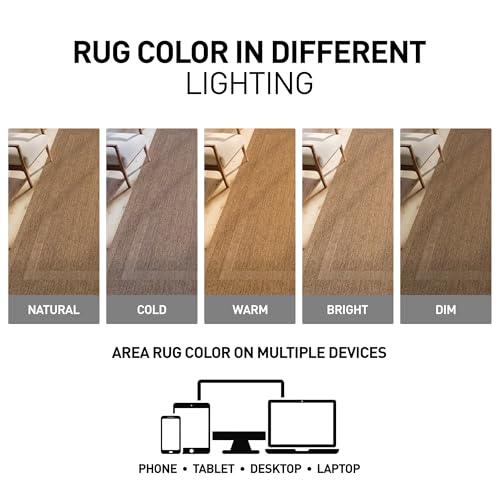 Tapete decorativo Rectangular 5' x 7' Natural Jute Rugshop miniatura 6