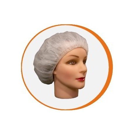 Gorro desechable redondo PP Blanco. Caja 1000 uds
