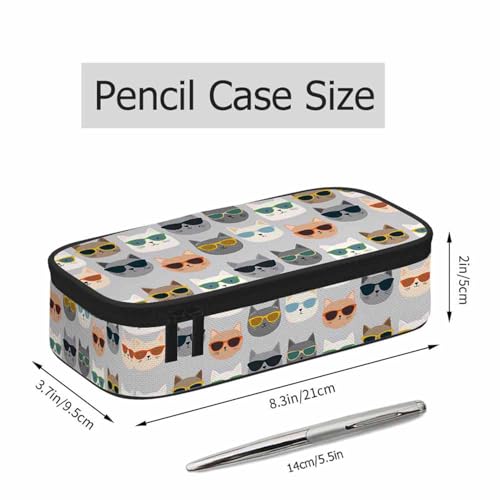 Image of Kitty Cat Pencil Case Funny Animal Pet Comic Cartoon Pencil Bag Pouch Box Organizer for College School Students Boy Girl