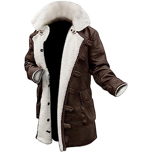 Chaqueta de cuero sintético para hombre talla 5X-Large marrón miniatura 1
