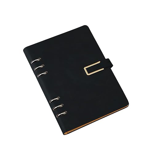 Vista 12 de SEIWEI Carpeta de piel sintética A5, cuaderno personal recargable, 100 hojas/200 páginas, planificador de presupuesto, cuaderno de escritura
