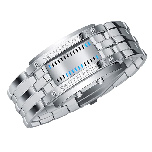 Imagen de Haofy Reloj Binario para Hombres Movimiento DE CORZA ALECHA Azul Backlight LED Digital Wut Wristwatch para Fiestas Al Aire Libre
