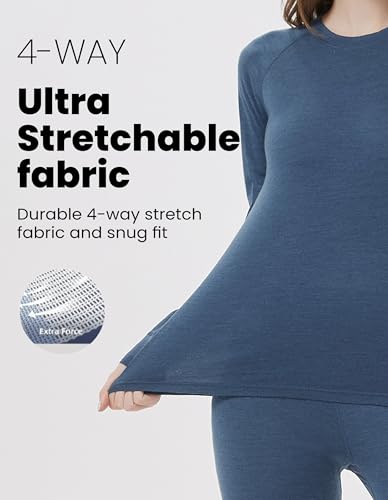 Image of Iguana Womens 100% Merino Wool Base Layer Sets for Ski Lightweight Thermal Underwear