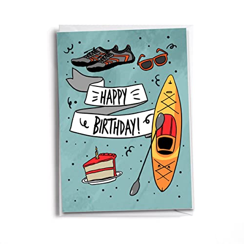 Sole Inspired Happy Birthday Kayak & Lake Lover Card