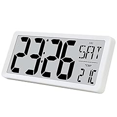 TXL Large Digital Day Wall Clock, Custom 8 Languages Calendar, Count up down Timer and Temp product