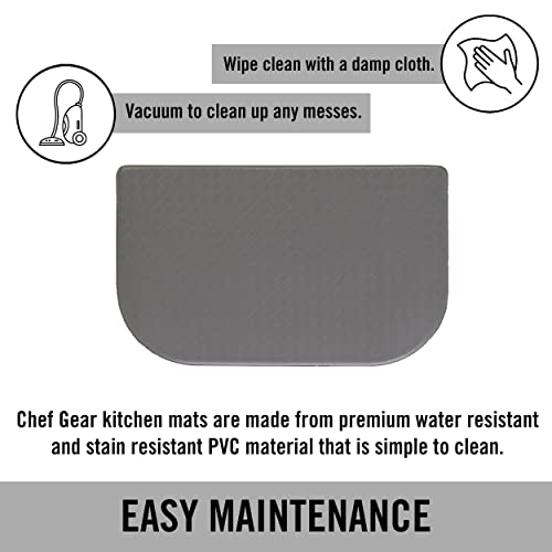 Chef Gear Anti Fatigue Kitchen Mat (17.5" X 32", Dark Grey Wedge) Half Circle Basketweave Design, Non-Slip Cushioned Comfort Chef Mat, Standing Desk Mat/Rug For Relief & Support #TOP4