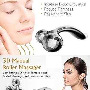 ACUWORLD 3d Manual Face Massager For Women | Facial Massager & Face Roller For Glowing Skin | Self Care Product | Body Massage Tool 8 41plvg+4YGL