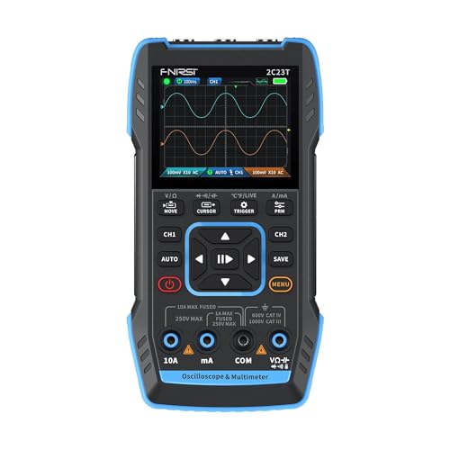 Yellow Tommy Handheld Dual Channel 3-in-1 10MHz 50MS/s Oscilloscope + Digital Multimeter + DDS Function Generator | 2C23T |
