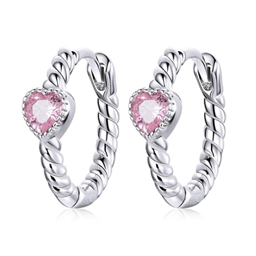 Boucles d'oreilles cœurs roses en cristal, légères et sans irritation