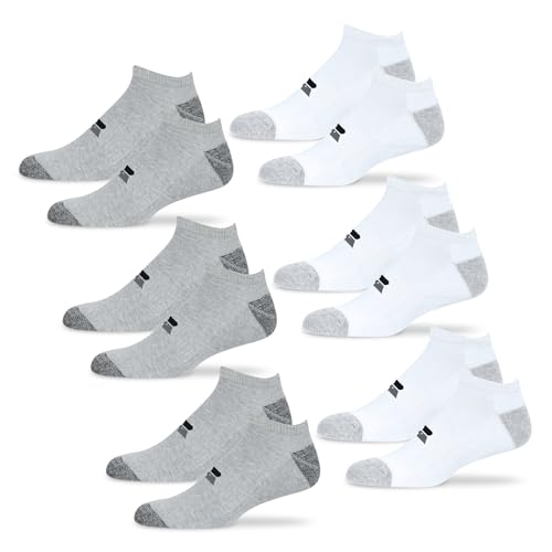 Russell Athletic No-Show Socks, 6-Pack – Low-Cut Moisture-Wicking, Cushioned, Arch Support, Reinforced Heel & Toe