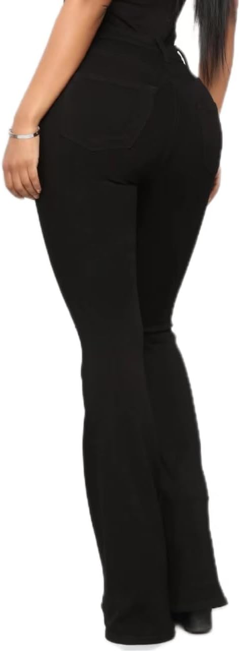 High Waisted Skinny Bell Bottom Jeans for Women Stretch Flare Slim Fit Denim Pants - Image 3