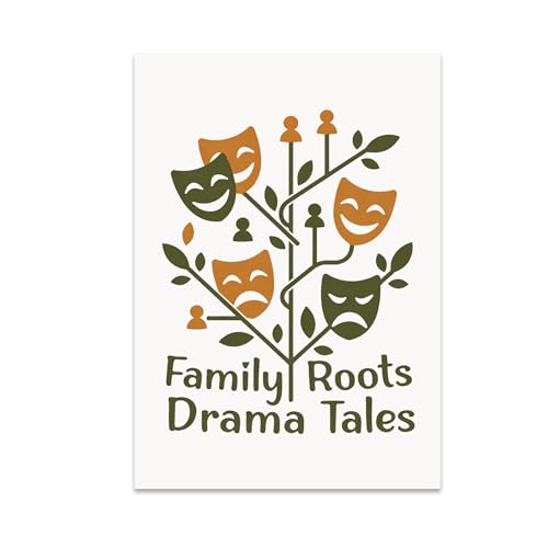 Cultural Storytelling Decor Poster Print - Family Roots Drama Tales - 13x19 - Whimsical Heritage Design