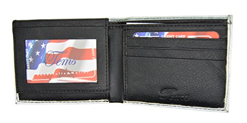 Men's Handcrafted Faux Leather Flip ID Bifold Wallet USA Flag2