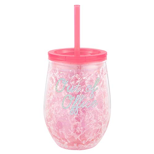 Slant Collections Freezable Acrylic Wine Chiller Tumbler, 12-Ounce, Out Of Office