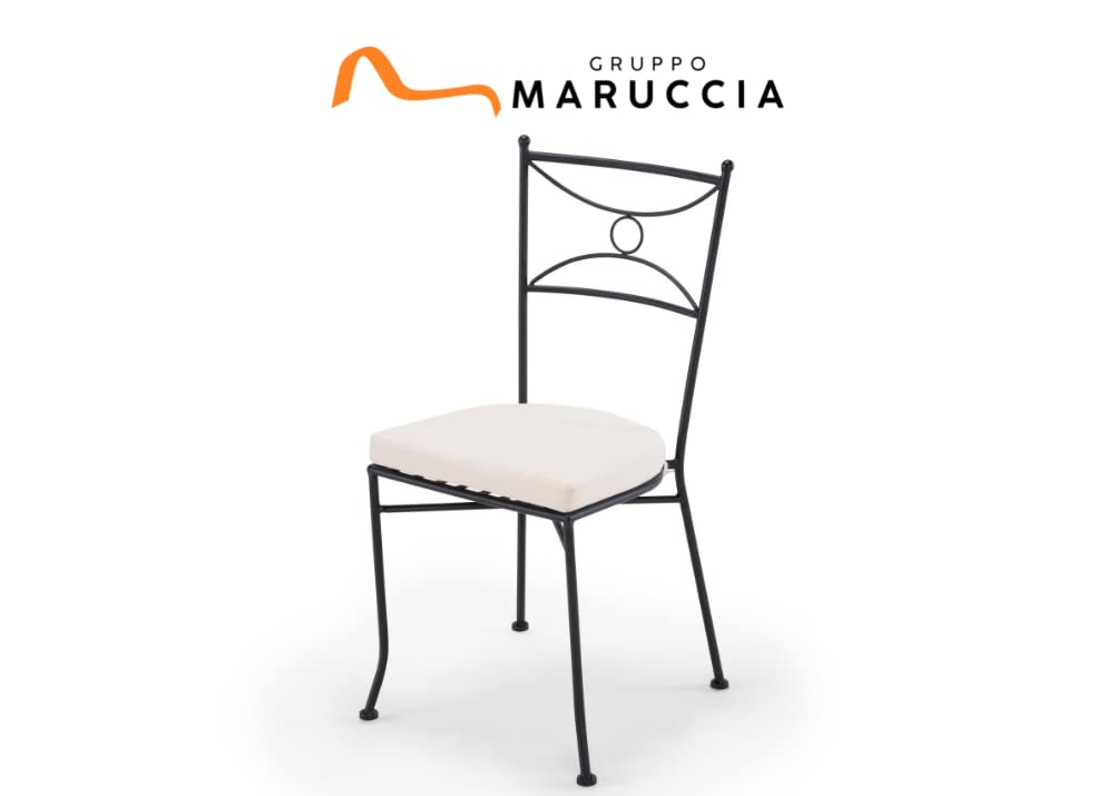 Gruppo Maruccia - Tavolo e Sedie da Giardino con Mosaico Artigianale - Dimensioni 70 x 70 Centimetri - Cuscini Inclusi