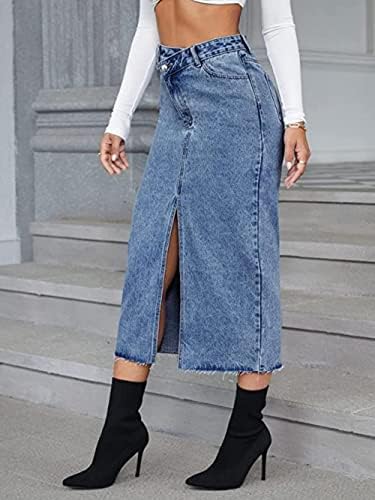Women’s Casual High Waisted Solid Button Up Denim Jean Skirt www.denim.fit 5 Women’s Casual High Waisted Solid Button Up Denim Jean Skirt www.denim.fit 5