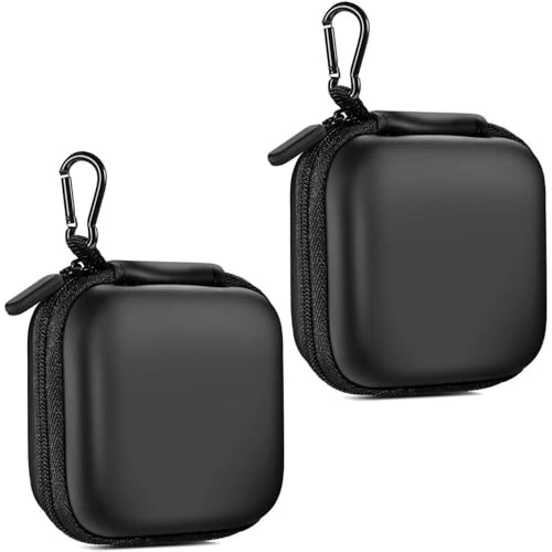 2 Pack Portable Earphone Case Earphone Bluetooth Headset Small Storage Bags Mini Coin Purse, Earbud Storage BoxStorage Cases Box Travel Carrying Pocket Headset For Headphones, USB Cable, Charger