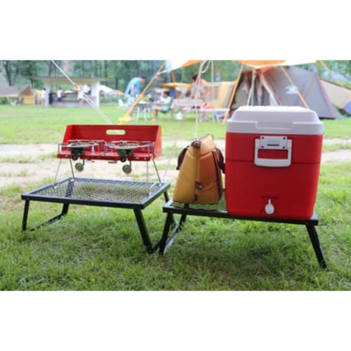 Table de stockage de barbecue pliable noire pour camping - 3