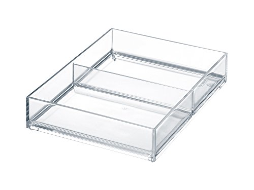Image of Like-it | MX-T12 | System Tray | Stackable Organizer | Drawer Organizer | A6 | 2 Divide |4.53 inch x 6.06 inch x 1.18 inch | Clear |