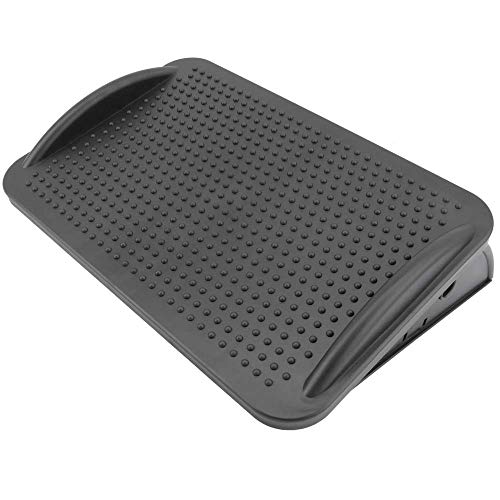 PrimeMatik - Reposapiés con Plataforma Ajustable de plástico Negro 424 x 283 mm