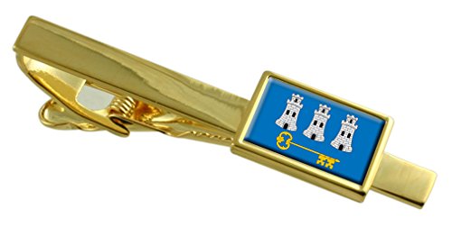 Ciudad de La Habana Cuba bandera clip de corbata de oro pasador de traje y pisacorbatas clásico