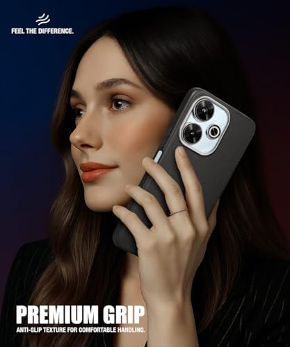 Image of WOW IMAGINE Back Cover for Mi Redmi 13 5G | Poco M6 Plus 5G | Ultra Slim Flexible Non-Slip Grip | Inner Fabric | Metal Camera Ring & Lightweight Soft Silicone Mobile Case - Black