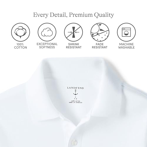 Lands' End School Uniform Kids Short Sleeve Interlock Polo Shirt2