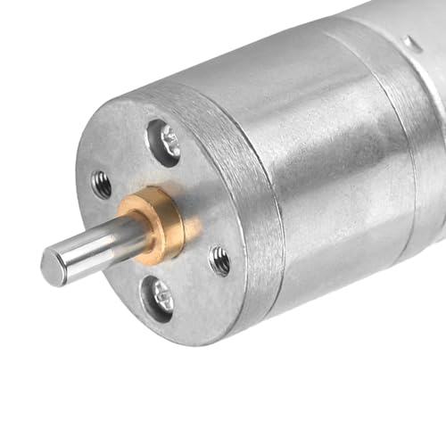 DC Getriebemotor, 25mm DC 25GA-370 Metall Getriebemotor mit Niedriger Drehzahl Bürsten-Gleichstrommotor für Elektronische Schlösser Roboter Vorhang Tür Mikromischer Überwachungsgeräte (12V 200RPM)