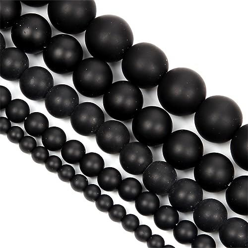 Perles en pierre noire mate pour accessoires de boucle d'oreille créatifs