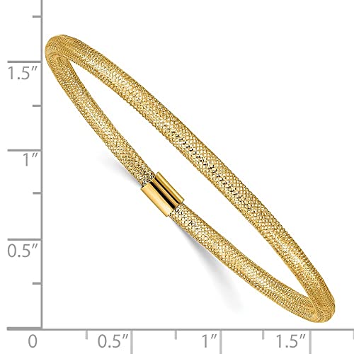 10K Yellow Gold Stretch Mesh Bracelet for Women 7.25"", AFJ-QG-10SF2746-MG4