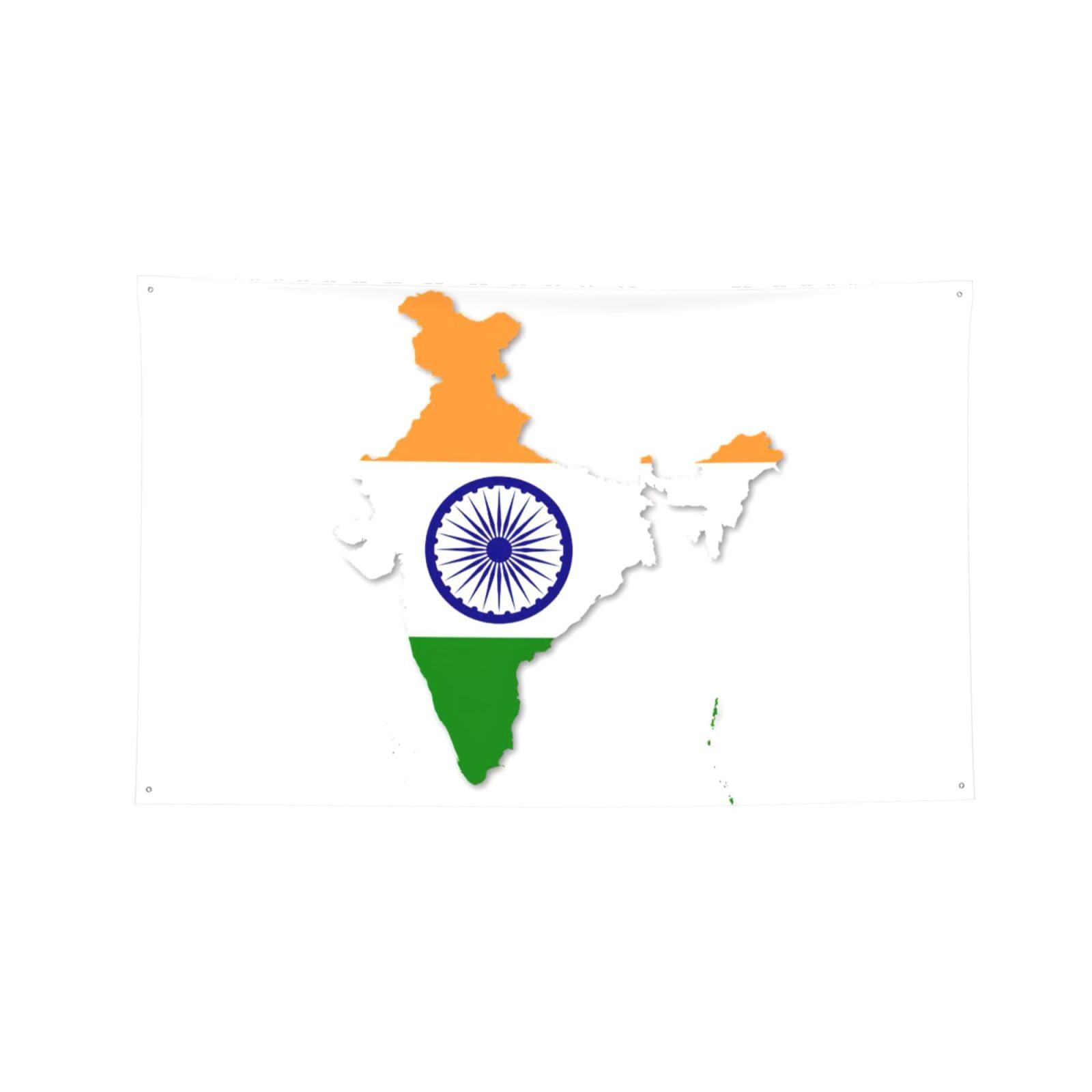 Flag Map Of India Print 3 Sizes Lareg Yard Flags Banner For Outdoor Decor, Holiday Garden Decorations For All Seasons