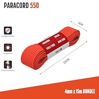 Brotree Paracord 550 4mm 15M 100% Nylon Seil Schnur Typ III mit 7 Stränge – Ansicht 2
