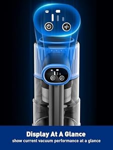 VOKENE Cordless Vacuum Cleaner, 8 in 1 Powerful Suction Lightweight Vacuum Cleaner for Home, LED Display, 3 Suction Modes, 45Mins Detachable Battery Vacuum for Hard Floor Carpet Pet Hair (Blue) — photo 6 of 6